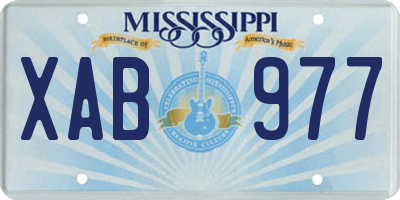MS license plate XAB977