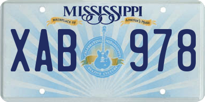 MS license plate XAB978