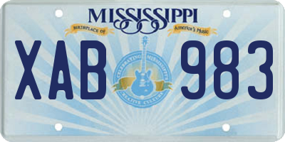 MS license plate XAB983