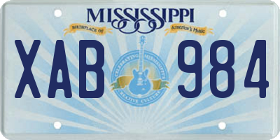 MS license plate XAB984