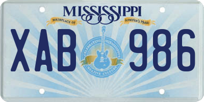 MS license plate XAB986