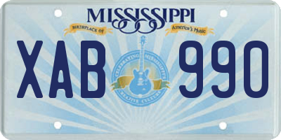 MS license plate XAB990