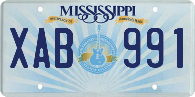 MS license plate XAB991
