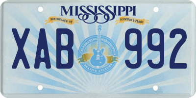 MS license plate XAB992