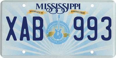 MS license plate XAB993
