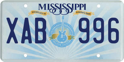 MS license plate XAB996