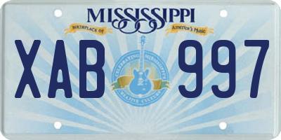 MS license plate XAB997