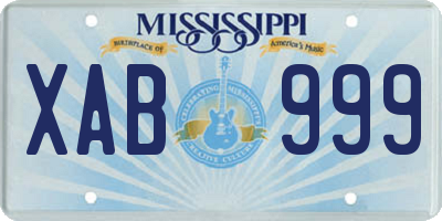 MS license plate XAB999