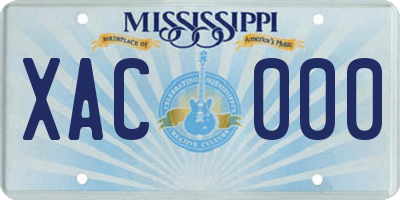 MS license plate XAC000