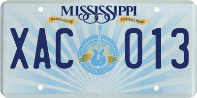 MS license plate XAC013