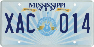 MS license plate XAC014