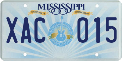 MS license plate XAC015