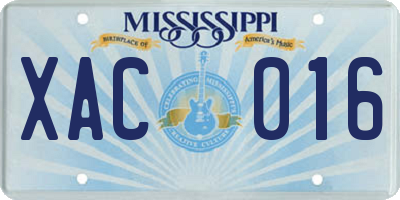 MS license plate XAC016