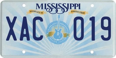 MS license plate XAC019