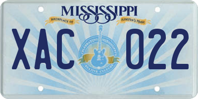 MS license plate XAC022