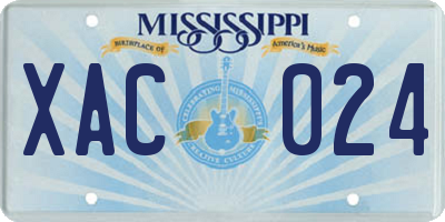 MS license plate XAC024