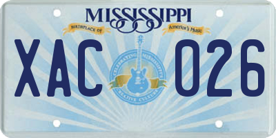 MS license plate XAC026