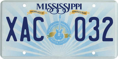 MS license plate XAC032
