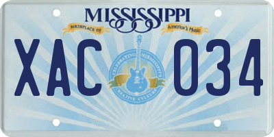 MS license plate XAC034