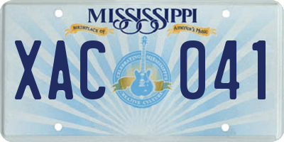 MS license plate XAC041