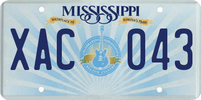 MS license plate XAC043