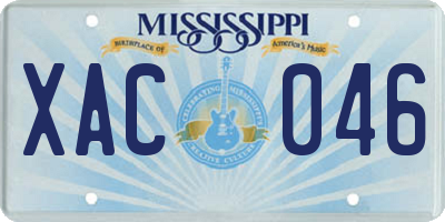 MS license plate XAC046