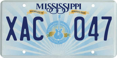 MS license plate XAC047