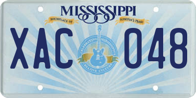MS license plate XAC048