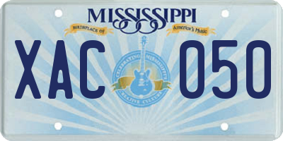 MS license plate XAC050