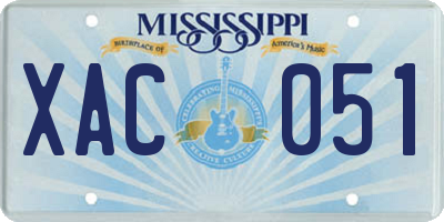 MS license plate XAC051