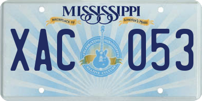 MS license plate XAC053