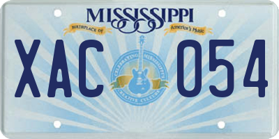 MS license plate XAC054