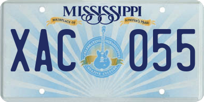 MS license plate XAC055
