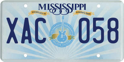 MS license plate XAC058
