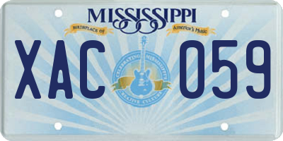 MS license plate XAC059