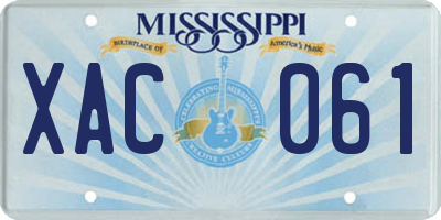MS license plate XAC061