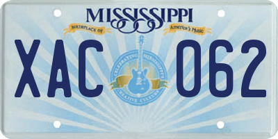 MS license plate XAC062
