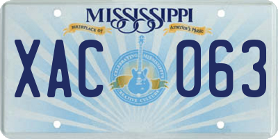MS license plate XAC063