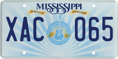 MS license plate XAC065
