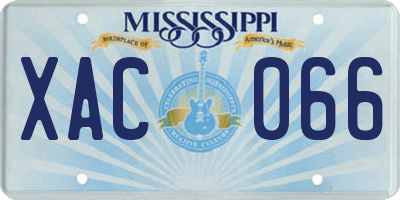 MS license plate XAC066