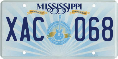 MS license plate XAC068