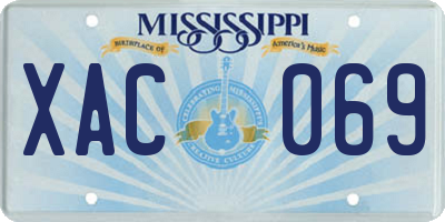 MS license plate XAC069