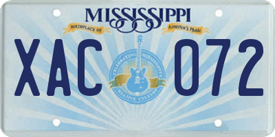 MS license plate XAC072