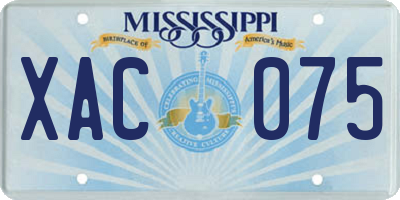 MS license plate XAC075