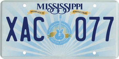 MS license plate XAC077