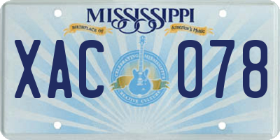 MS license plate XAC078