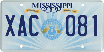 MS license plate XAC081