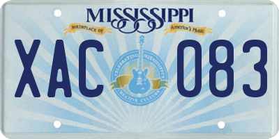 MS license plate XAC083