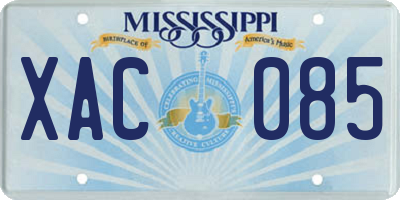 MS license plate XAC085
