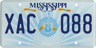 MS license plate XAC088